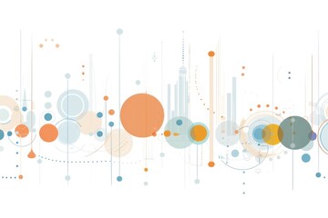 Abstract design featuring interconnected circles and lines.