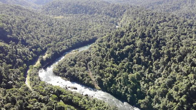 Panorama of Tully River, a popular river for water sports in Far North Queensland, Australia