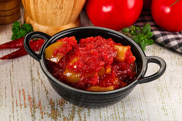 Hungarian Lecho with bell pepper and tomato