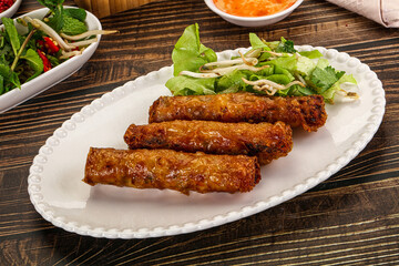 Fried Vietnamese spring roll with special sauce