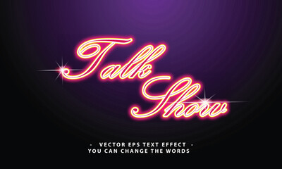 talk show design text effect illustration
