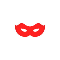 Red super hero mask icon