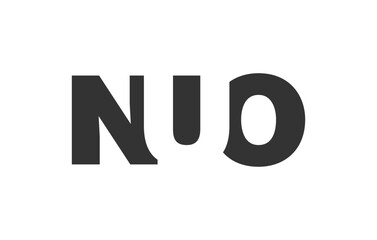 NUO logo design. Initial letter N U O bold font style for tech startups, consulting, corporate branding. Creative company name, headlines typography identity, trendy logotype.