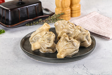 Georgian stuffed meat dumplings Khinkali