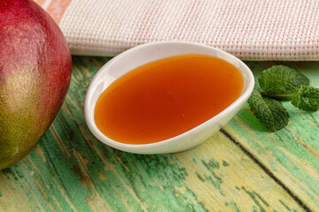 Sweet dessert orange mango puree