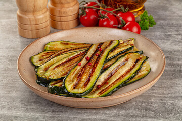 Grilled young zucchini for snack