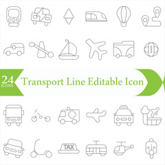  Transport Line Editable Icon set