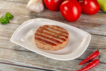 Grilled tuna steak fillet medallion