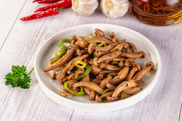 Asian cuisine roasted enoki mushrooms