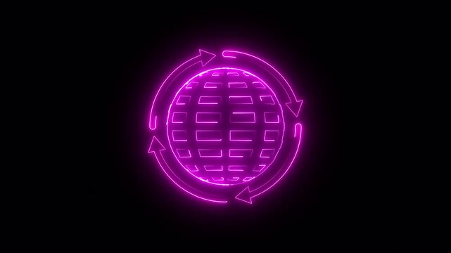 Glowing neon harmonization icon isolated on black background. HD Video motion graphic animation