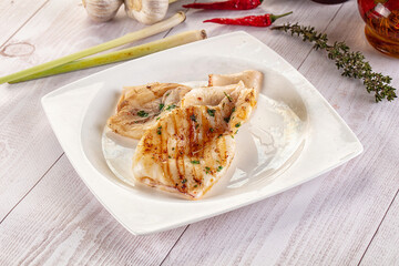 Fresh grilled calamari with herbs