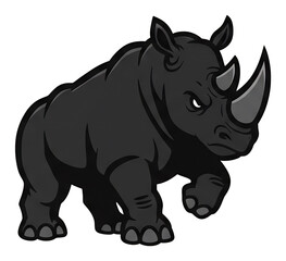 Fototapeta premium 力強い白黒サイ 対照的な構図