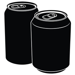 Soda can silhouette vector on white background