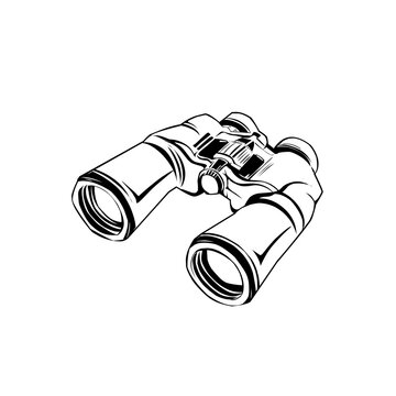 binocular vector on white background