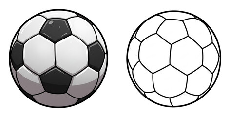 サッカーボール 白黒対比 シンプルデザイン