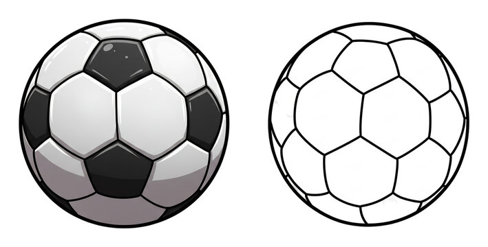サッカーボール 白黒対比 シンプルデザイン