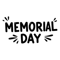 Fototapeta premium Bold, playful typography celebrates Memorial Day. Simple, graphic design suitable for advertising, social media, or editorial use.
