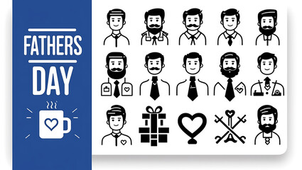 Happy Father's Day Icons Set