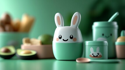 Adorable Bunny-Themed Baby Food Containers Set