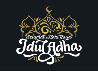 Selamat hari raya idul adha lettering graphic vector illustration