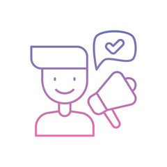 Influencer Marketing Icon vector stock illustration