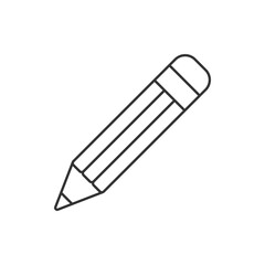 Pencil icon in linear flat style. Office supplies vector illustration on isolated background. Writing sign business concept.