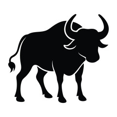 black and white bull