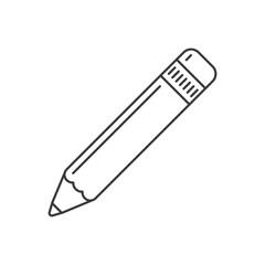 Pencil icon in linear flat style. Office supplies vector illustration on isolated background. Writing sign business concept.