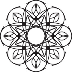 easy mandala design with clean lines for coloring book, tattoo and henna design, creative mandala art, mandala design for adults coloring book