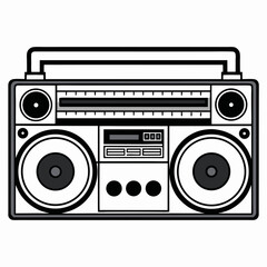 Fototapeta premium retro radio isolated on white