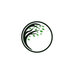 circle tree logo design symbol illustration vector
