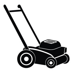 Lawnmower silhouette vector on white background