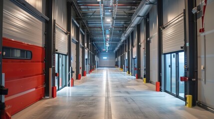 A perishable goods warehouse with climate control systems