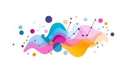 Abstract Colorful Wave Design with Geometric Shapes