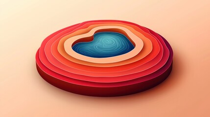 Abstract Paper Cut Art: Serene Oasis