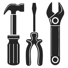 Machinery Tools Icons Vector Art Illustration Design