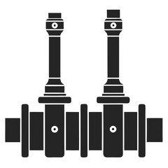 Machinery Parts Crankshaft Icon Vector Art Illustration Design