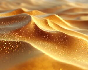 Captivating wind sculpted sand ridges glistening in the warm sunlight
