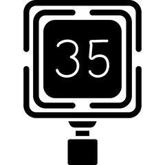 Speed Limit 35 Icon