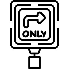 Right Lane Must Turn Right Icon