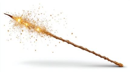 Sparkling Wand: Magic Dust Trail on White.
