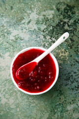 Homemade cranberry jelly or marmalade
