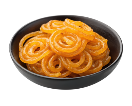 jalebi in bowl isolated PNG