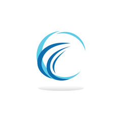 Naklejka premium circle wave logo vector icon illustration