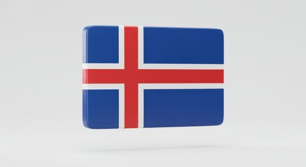 Obraz premium Icelandic Flag 3D Render: A Stunning Representation of Icelandic National Symbolism