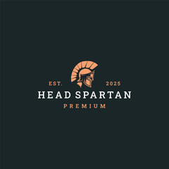 Head spartan logo vector icon illustration