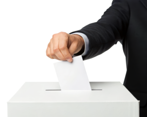 hand with ballot box isolated PNG