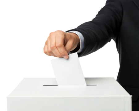 hand with ballot box isolated PNG