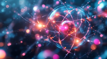 Quantum dynamics of atomic energy in abstract scientific visualization