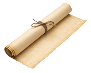 roll of old scroll paper isolated PNG